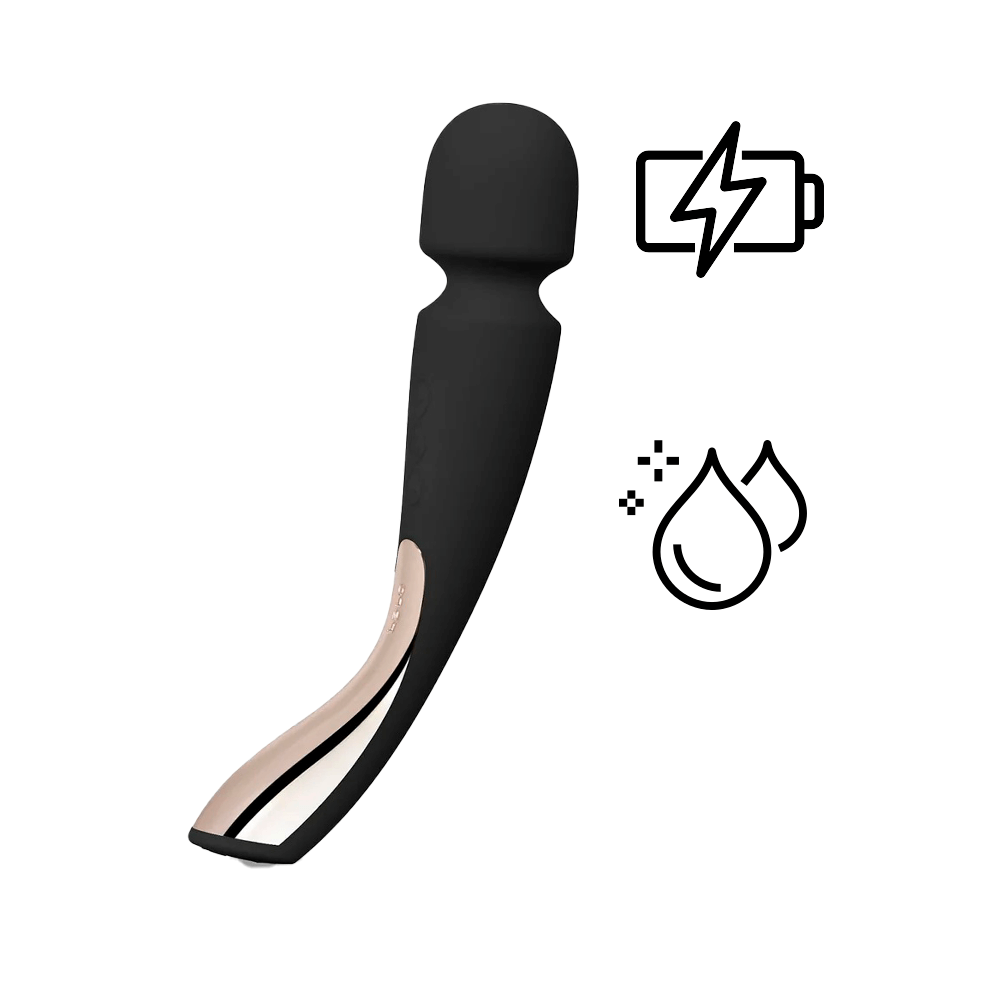 Lelo Smart Wand 2 M Đen Massage Toàn Thân 21cm