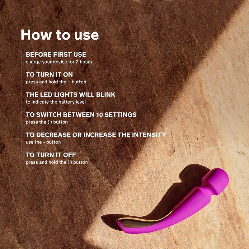 Lelo Smart Wand 2 M Đen Massage Toàn Thân 21cm
